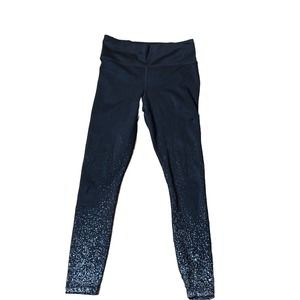 Athleta Womens size XSmall Black w/White Splatter Print Leggings